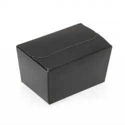125g Fold Flat Ballotin; Shiny Black